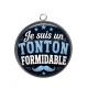 Pendentif Cabochon Argent - je suis un tonton formidable