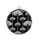 Pendentif Cabochon Argent - feuille 