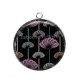 Pendentif Cabochon Argent - feuille
