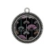Pendentif Cabochon Argent - feuille