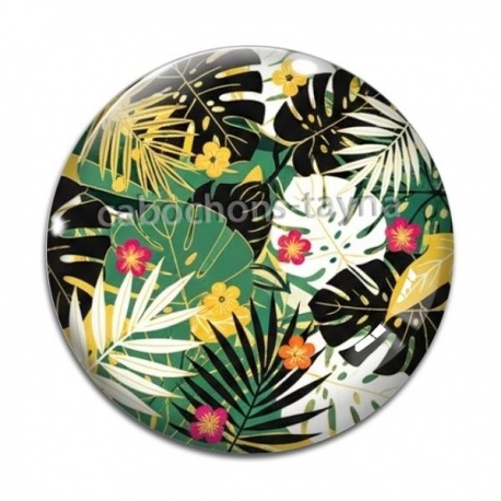 Cabochon Verre - feuille exotique 
