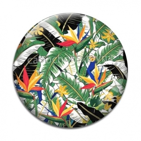 Cabochon Verre - feuille exotique