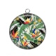 Pendentif Cabochon Argent - feuille exotique