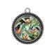 Pendentif Cabochon Argent - feuille exotique