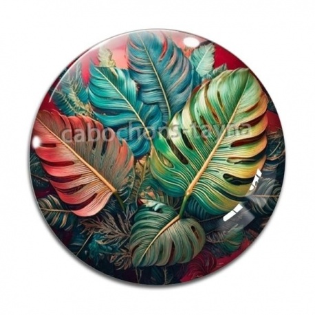 Cabochon Verre - feuille