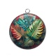 Pendentif Cabochon Argent - feuille