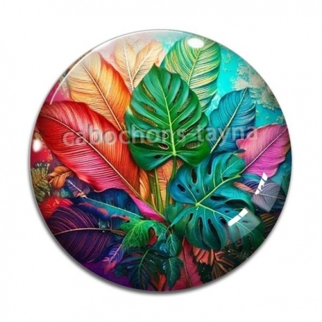 Cabochon Verre - feuille