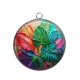 Pendentif Cabochon Argent - feuille