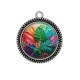 Pendentif Cabochon Argent - feuille
