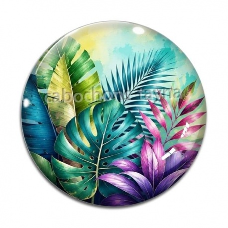 Cabochon Verre - feuille