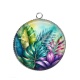 Pendentif Cabochon Argent - feuille