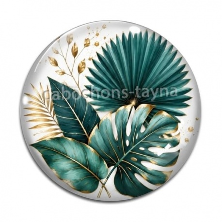 Cabochon Verre - feuille