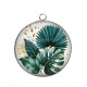 Pendentif Cabochon Argent - feuille