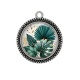 Pendentif Cabochon Argent - feuille