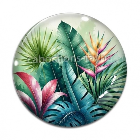 Cabochon Verre - feuille