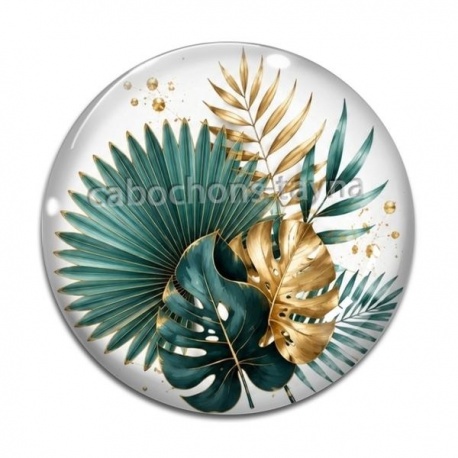 Cabochon Verre - feuille