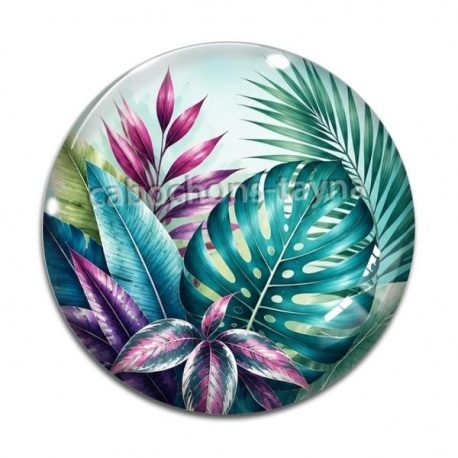 Cabochon Verre - feuille