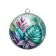 Pendentif Cabochon Argent - feuille
