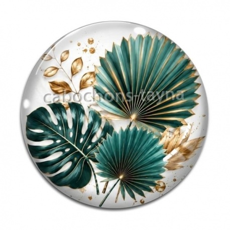 Cabochon Verre - feuille