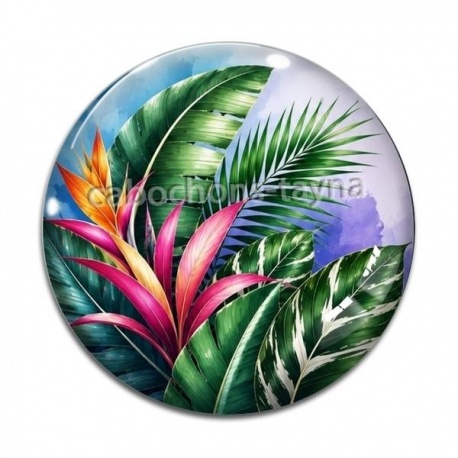 Cabochon Verre - feuille