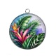 Pendentif Cabochon Argent - feuille