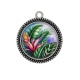 Pendentif Cabochon Argent - feuille