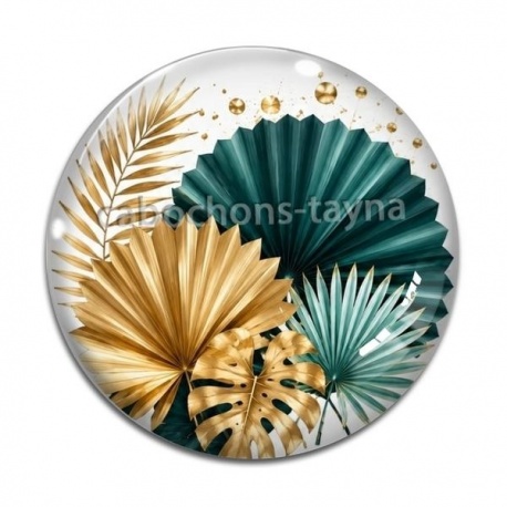 Cabochon Verre - feuille