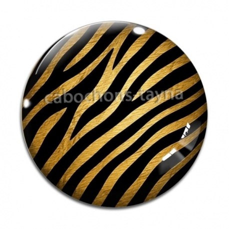 Cabochon Verre - fond peau
