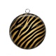 Pendentif Cabochon Argent - fond peau