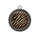 Pendentif Cabochon Argent - fond peau