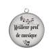 Pendentif Cabochon Argent - meilleur prof de musique