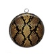 Pendentif Cabochon Argent - fond peau