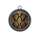 Pendentif Cabochon Argent - fond peau