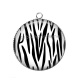 Pendentif Cabochon Argent - fond peau