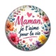 Cabochon Résine - maman je t'aime pour la vie