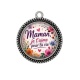 Pendentif Cabochon Argent - maman je t'aime pour la vie