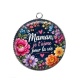 Pendentif Cabochon Argent - maman je t'aime pour la vie