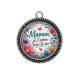 Pendentif Cabochon Argent - maman je t'aime pour la vie