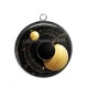Pendentif Cabochon Argent - fond rond