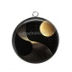 Pendentif Cabochon Argent - Fond Géométrique