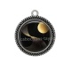 Pendentif Cabochon Argent - Fond Géométrique