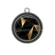 Pendentif Cabochon Argent - Fond Géométrique