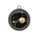 Pendentif Cabochon Argent - Fond Géométrique