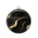 Pendentif Cabochon Argent - fond vague