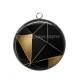 Pendentif Cabochon Argent - Fond Géométrique