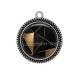 Pendentif Cabochon Argent - Fond Géométrique