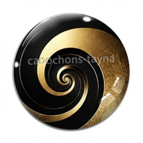 Cabochon Verre - fond spirale