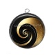 Pendentif Cabochon Argent - fond spirale
