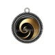 Pendentif Cabochon Argent - fond spirale