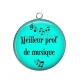 Pendentif Cabochon Argent - meilleur prof de musique
